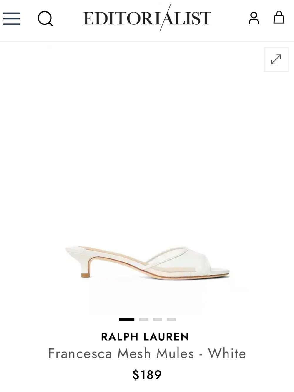 STUNNING, SOLD OUT IN SIZE 9, Ralph Lauren White Francesca Open-Toe Mesh Mule